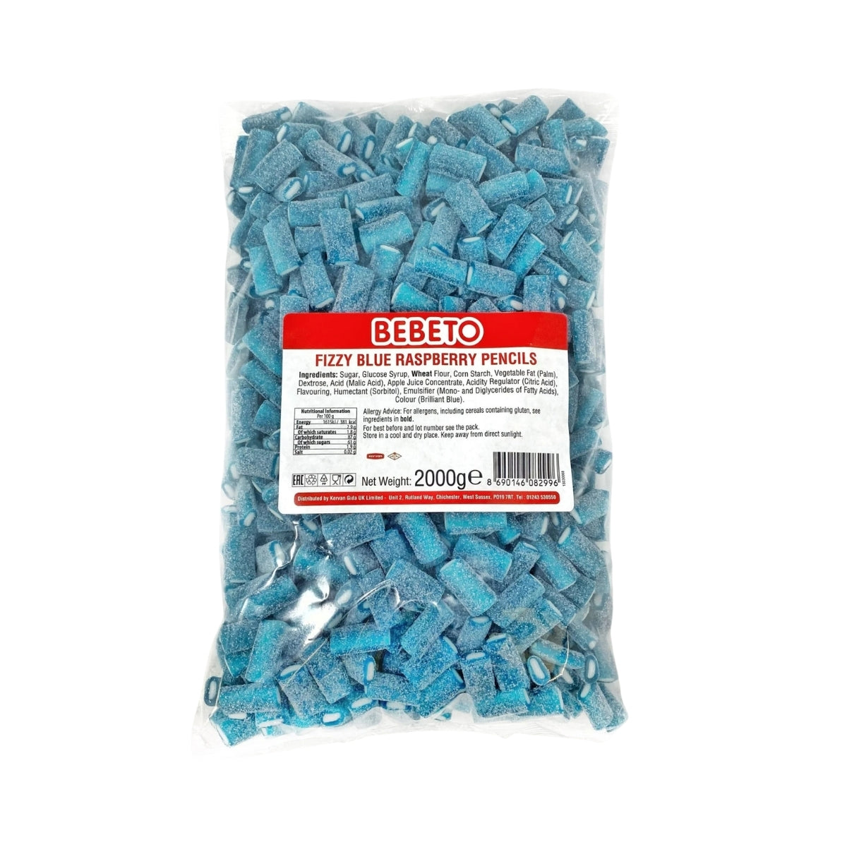 Bebeto Fizzy Blue Raspberry Pencil 2kg