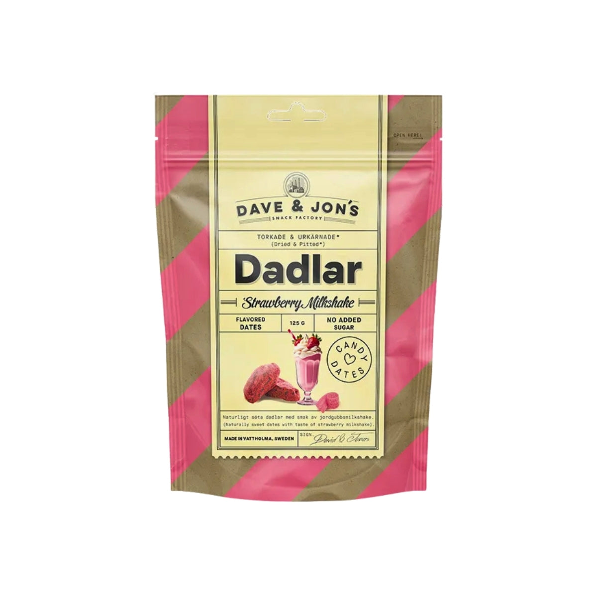 Dave And Jons Dried And Pitted Dates Strawberry Milkshake (125g)