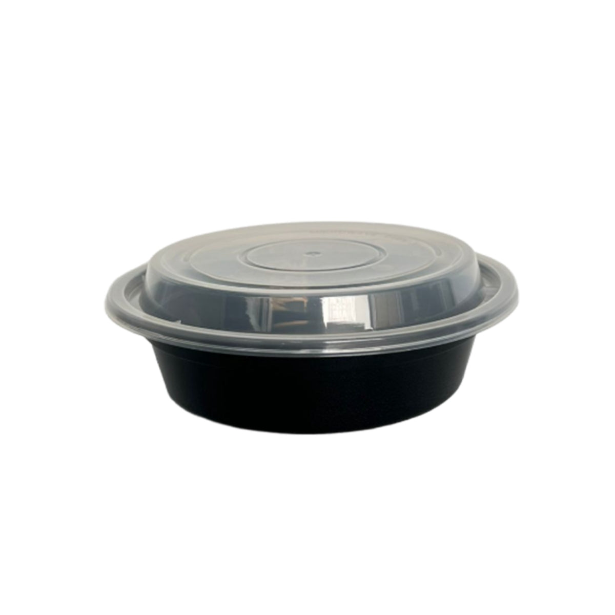 16oz Black Base Round Plastic Container (50 Pieces)