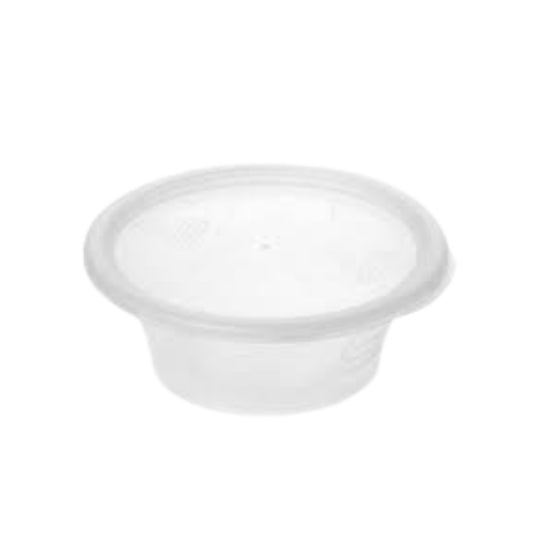 8oz Round Plastic Container (50 Pieces)