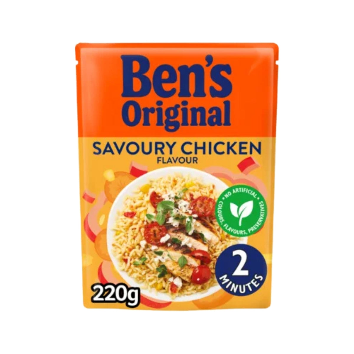 Bens Original Microwave Rice Pouch Savoury Chicken Flavour (220g)