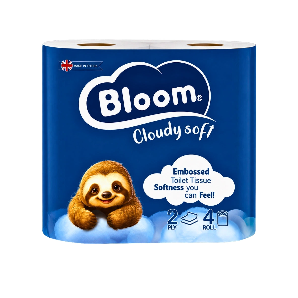Bloom Tissue Pure White 2 Ply 4 Rolls