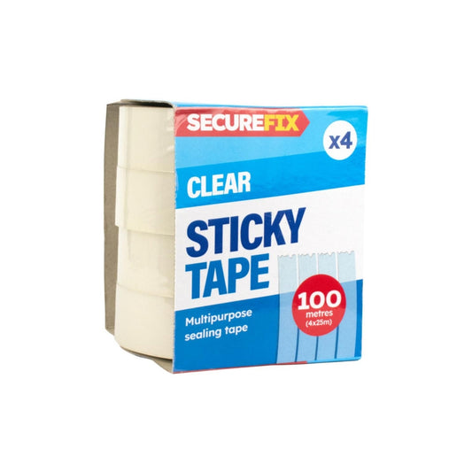 Clear Sticky Tape 25m 4pk