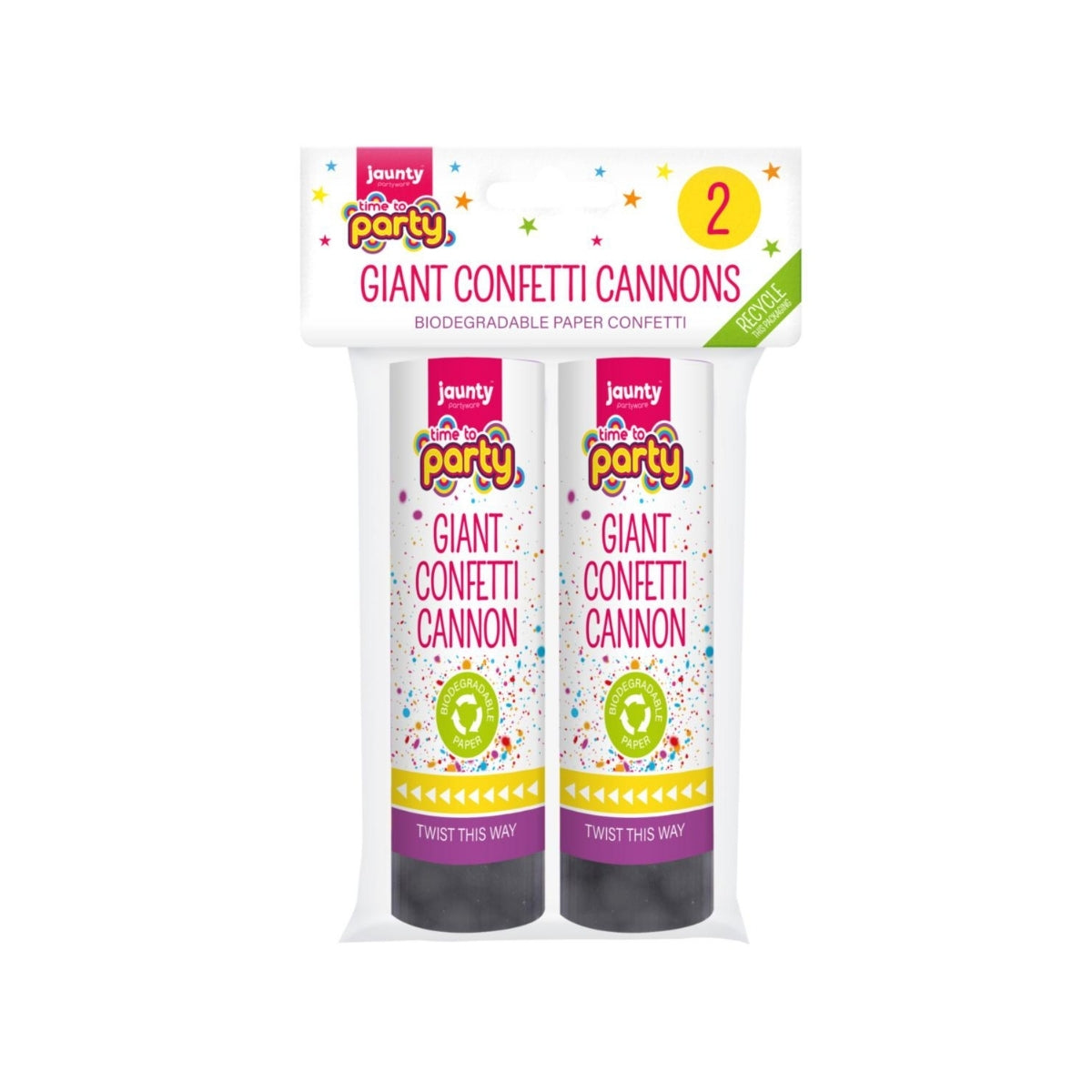Jaunty Giant Confetti Cannon 2pk