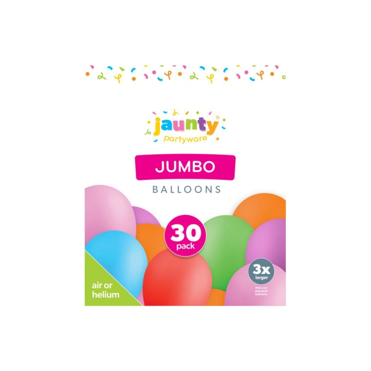 Jaunty Jumbo Balloons 30pk