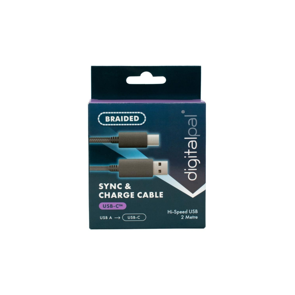 USB- C to USB-A Sync & Charge Cable 2m Braided