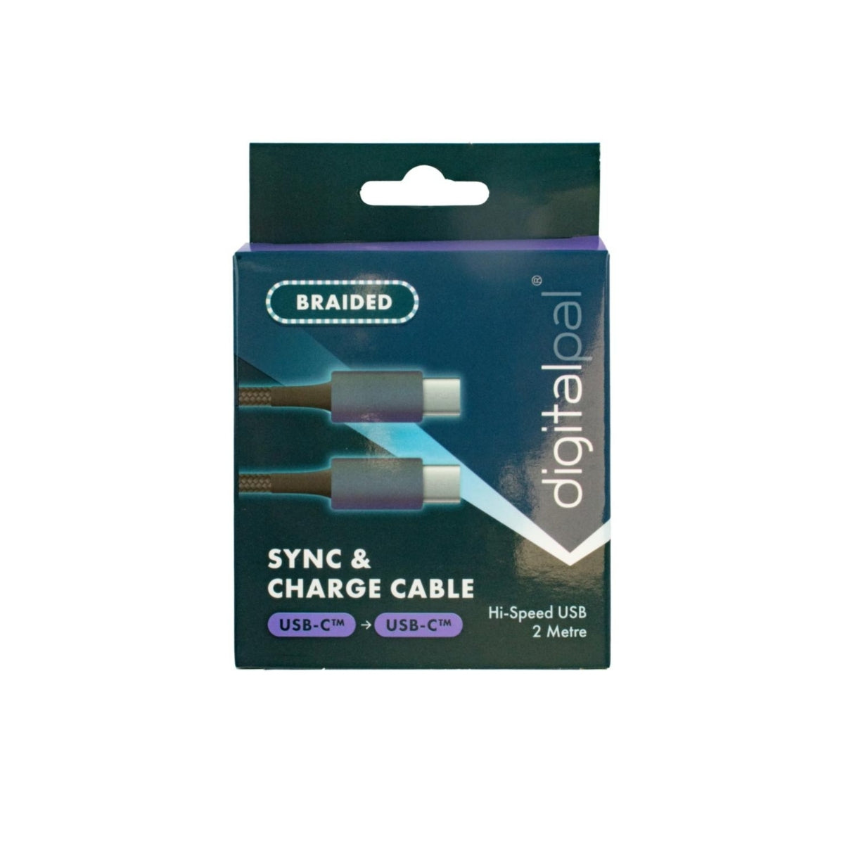 USB-C to USB-C Braided Sync & Charge Cable 2m